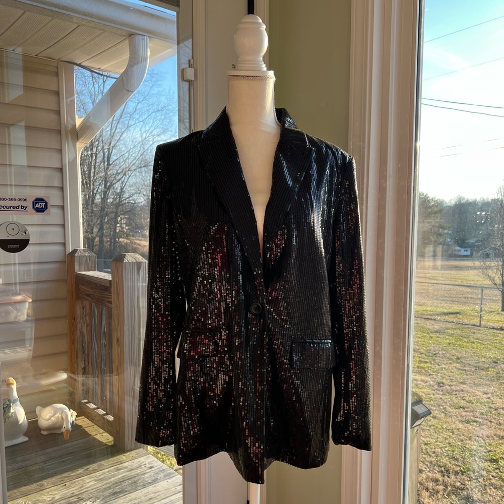 Black Sequin Blazer